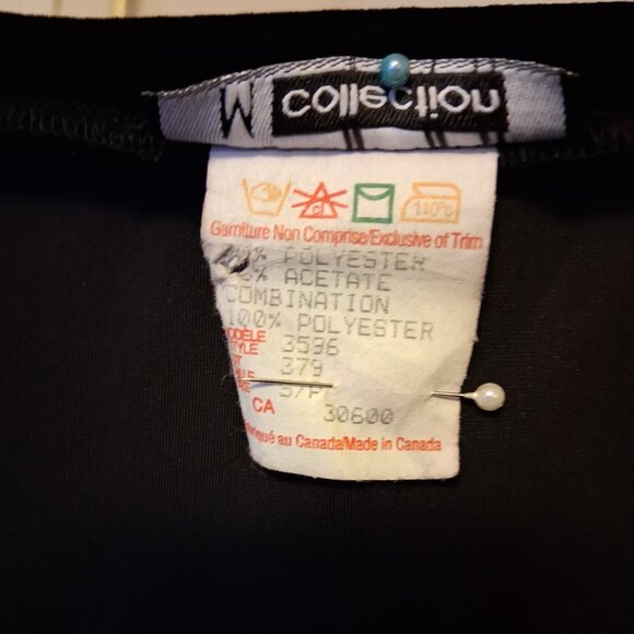 Vintage M Collection Black Maxi Evening Dress VTG Elegant Ruffled Strapless Gown - Picture 8 of 12